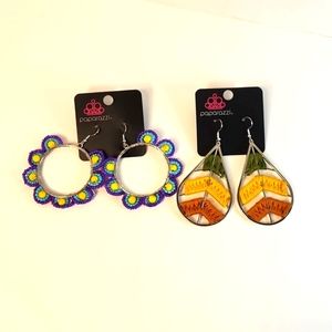 Paparazzi Groovy Gardens & Colorful Threads Fun Dangling Earrings NWT